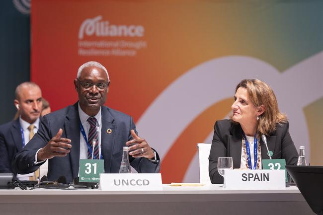Ibrahim and Teresa Ribera, Minister for Ecological Transition and Demographic Challenge of Spain - UNCCD - 1 Dec 2023 - Photo