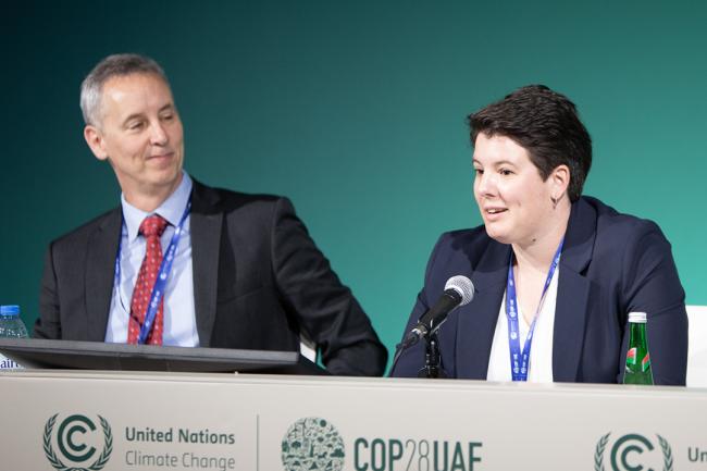Ulrike Schopp, Ipieca, and Matt Kolesar, Chief Environmental Scientist, ExxonMobil, and Ulrike Schopp, Chief of Staff, Ipieca -IGU-COP28 6dec2023 - Photo