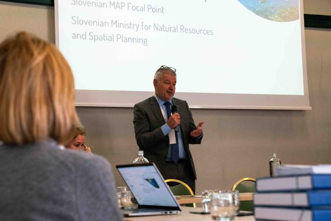 Mitja Bricejl at side event on Tools and Initiatives to promote a Sustainable Blue Economy in the Mediterranean