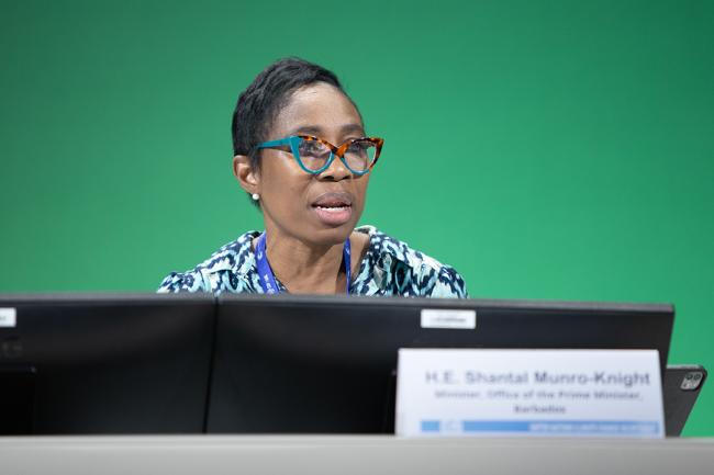 Shantal Munro-Knight, Minister in the Prime Minister’s Office, Barbados -UNFCCC - SideEvent - 9dec2023 - Photo