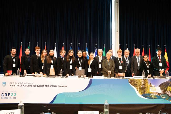 Students from Italian high school, Liceo Ginnasio Tasso, Rome, involved in an educational project organised and promoted by INFO/RAC