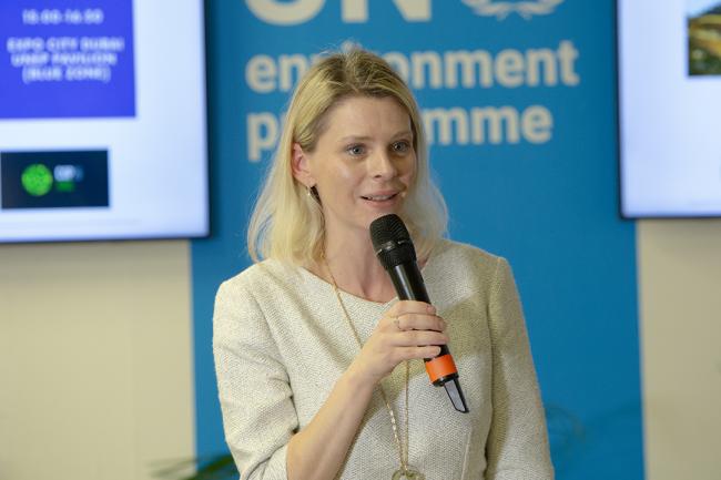 Xenya Scanlon, Chief of Communications, External Relations and Partnerships, UN Convention to Combat Desertification (UNCCD) - EMG Side Event - COP28 - 2 Dec 2023 - Photo