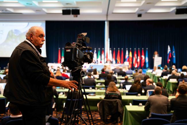 cameraman during plenary