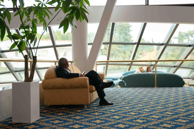 man on couch