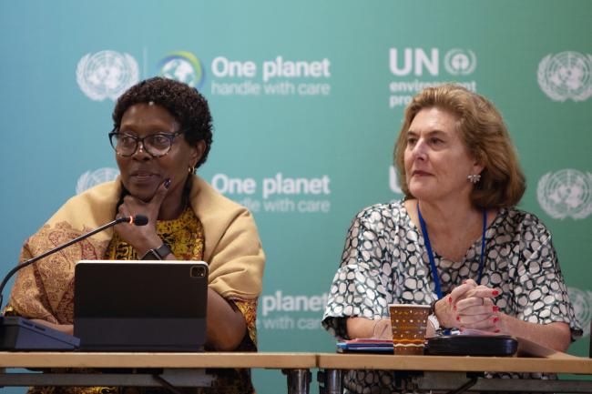 Elizabeth Maruma Mrema, Deputy Executive Director, UNEP, and Giovanna Valverde, Co-Chair of the 10YFP Board, and Ambassador of Costa Rica in Kenya and Permanent Representative to UN agencies, UNEP and UN-Habitat