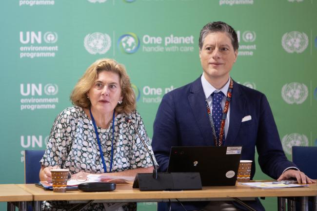 Giovanna Valverde, Co-Chair of the 10YFP Board, and Jorge Laguna-Celis, Head of the 10YFP Secretariat