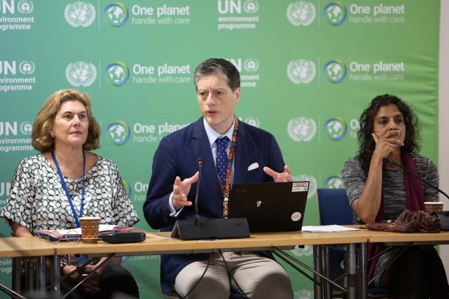 Giovanna Valverde, Costa Rica, Jorge Laguna-Celis, Head of the 10YFP Secretariat, UNEP, and Sheila Aggarwal-Khan, UNEP Director of Industry and Economy Division