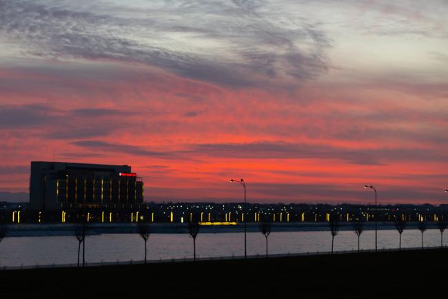 Sunset at the venue
