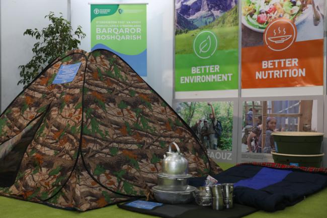 Various items relating to field tracking are on display around the expo centre