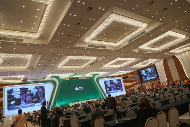 Delegates gather for the morning plenary