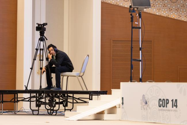 Media teams around the venue