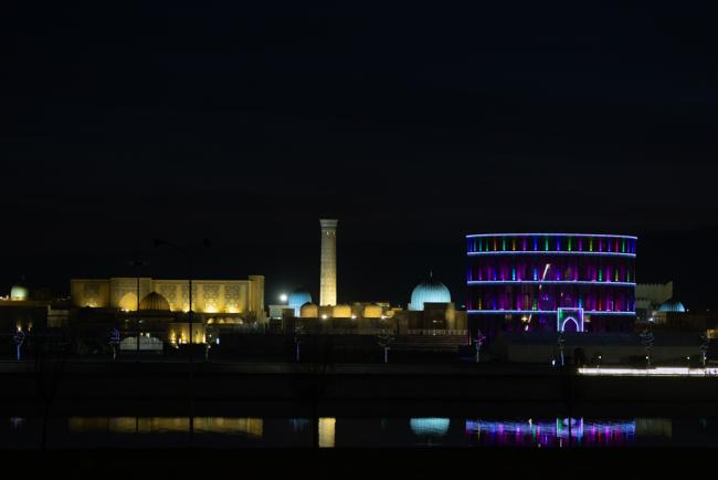 Around the venue at night