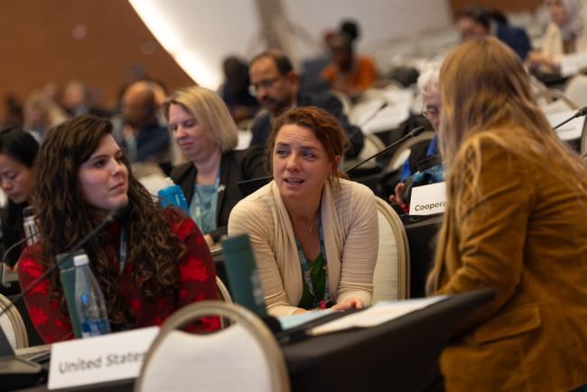 Delegates speak informally
