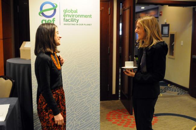 Participants confer 