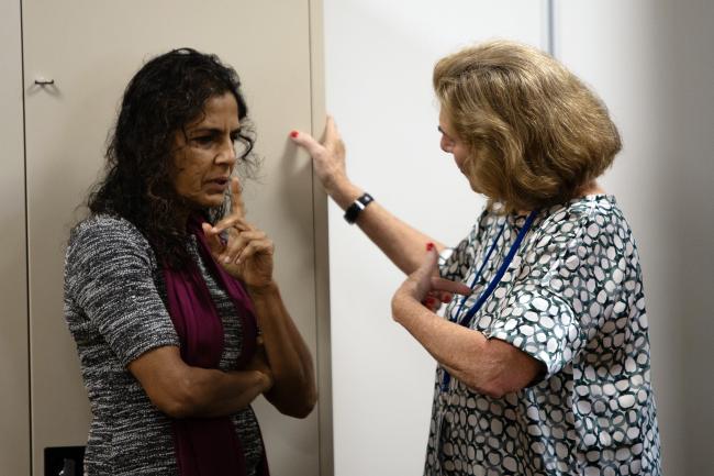 Sheila Aggarwal-Khan, UNEP Director of Industry and Economy Division, and Giovanna Valverde, Co-Chair of the 10YFP Board 