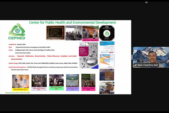 A slide from the presentation by Ram Charitra Sah, GEF SGP Grantee, CEPHED, Nepal