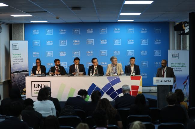 View of the dais during a side event on Making Nitrogen Visible through the Sustainable Development Goals