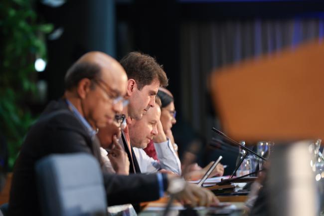 View of the dais during the Committee of the Whole plenary session