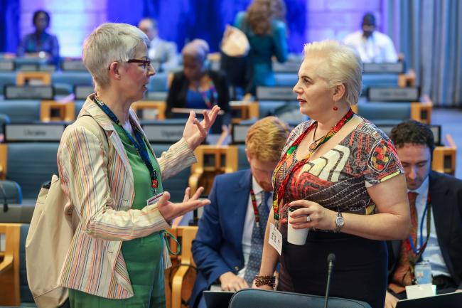 Anita Breyer, ICCM5 former president, and Maya Berci, Stockholm Convention on Persistent Organic Pollutants COP 12 President
