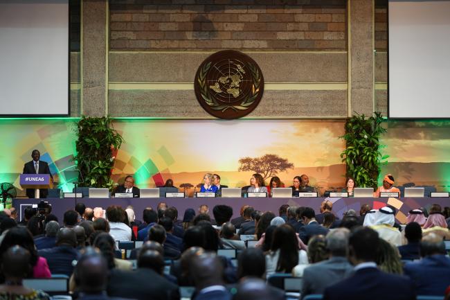 View of the dais during the plenary