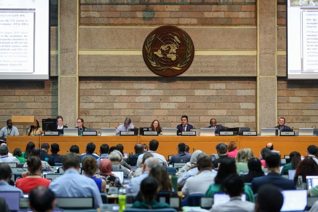 View of the dais during Working Group II Cluster C