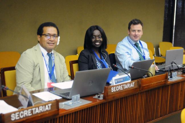 Akuila Tawake, Linda Ansu-Kyeremeh, and Matthew Valente, ISA Secretariat