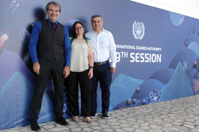 The ENB team at the 1st part of ISA-29 (L-R) Asterios Tsioumanis, Greece; María Ovalle, Chile; and Diego Noguera, Colombia