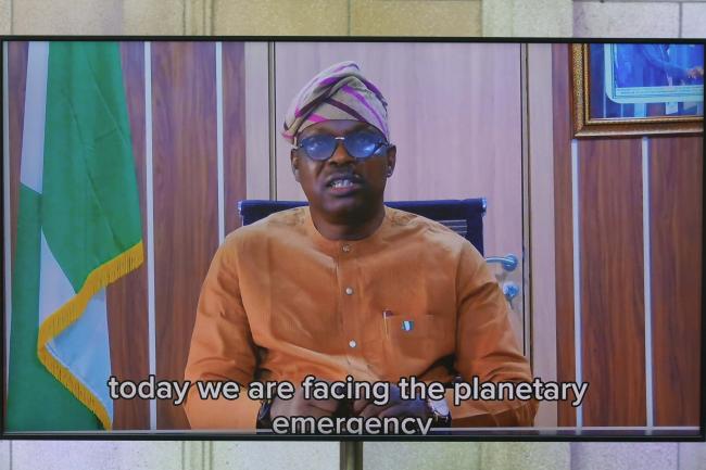 Gboyega Oyetola, Minister of Marine and Blue Economy, addressed the meeting with a video message 