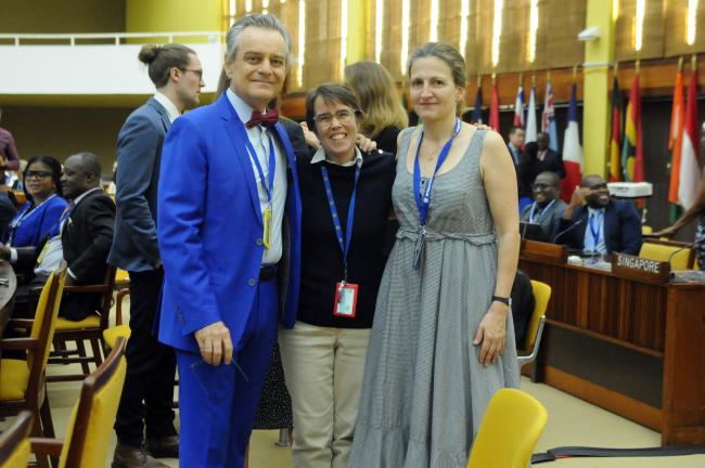 Gwénaëlle Le Gurun, ISA Secretariat, with Olivier Guyonvarch and Caroline Krajka, France