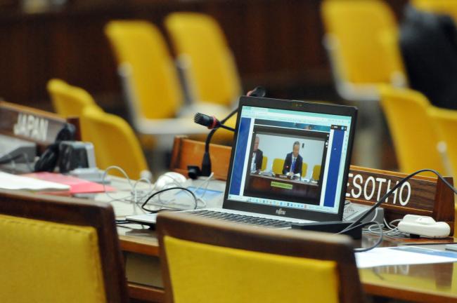 Participants follow the proceedings from the ISA Web TV feature