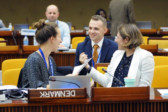 Maja Elkjaer Frank, Denmark; Bartosz Jasiński, Poland; and Marie Bourrel-McKinnon, ISA Secretariat