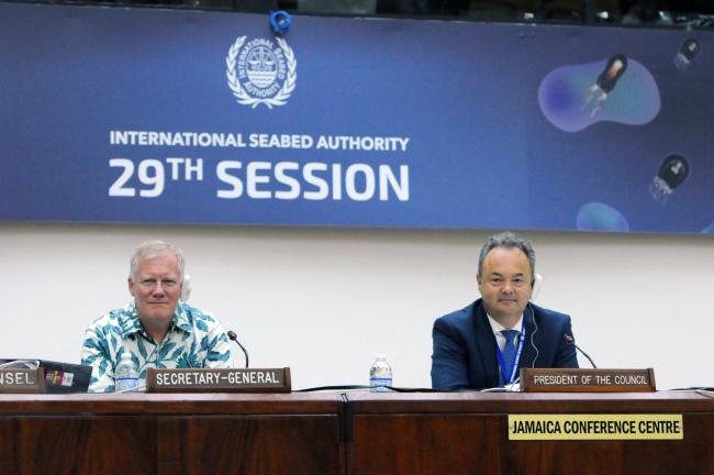 Michael Lodge, ISA Secretary-General, and ISA-29 Council President Olav Myklebust, Norway