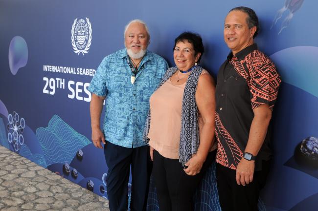 Solomon “Uncle Sol” Kaho‘ohalahala, Imogen Ingram, and Ekolu Lindsey III, Te Ipukarea Society