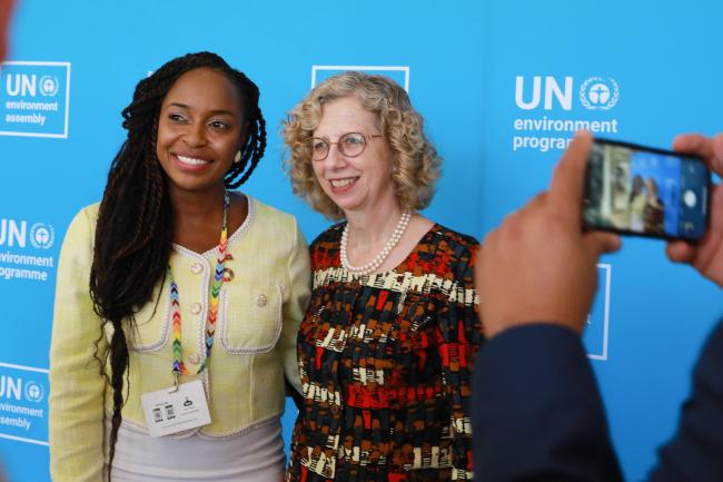 Keima Gardiner, Trinidad and Tobago, and Inger Andersen, Executive Director, UNEP