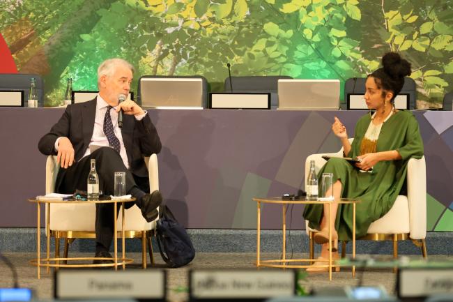 Sean Kidney, CEO, Climate Bonds Initiative, and Salina Abraham, Chief of Staff and Advisor to CEO, CIFOR-ICRAF
