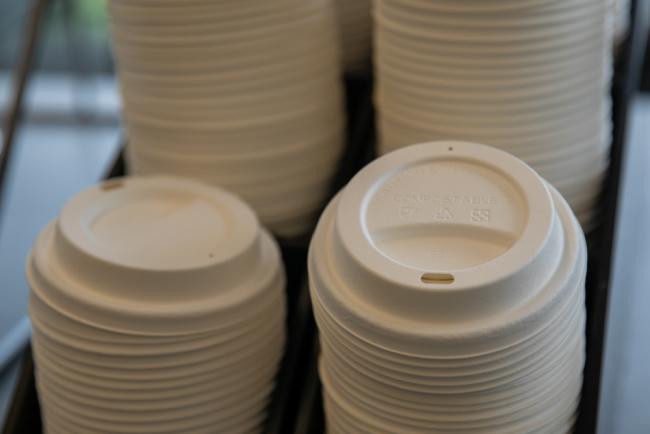 Compostable products are available around the venue