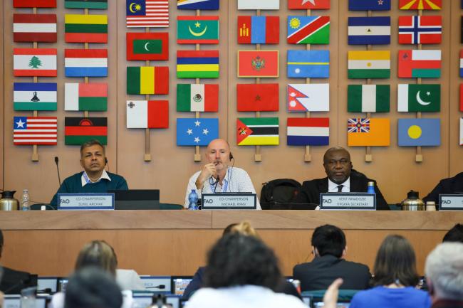 Working Group Co-Chairs Sunil Archak and Michael Ryan; and Kent Nnadozie, ITPGRFA Secretary 