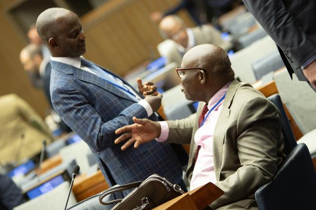 Delegates during consultations - UNFF19 - 7May2024