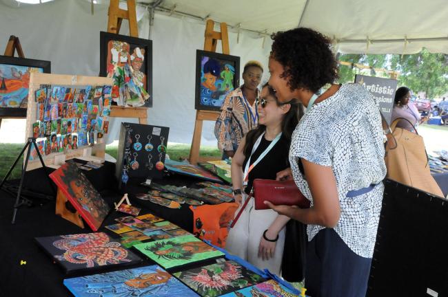 Participants at the cultural fair