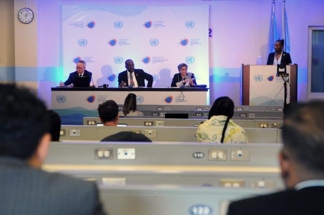 A press conference took place during lunch time