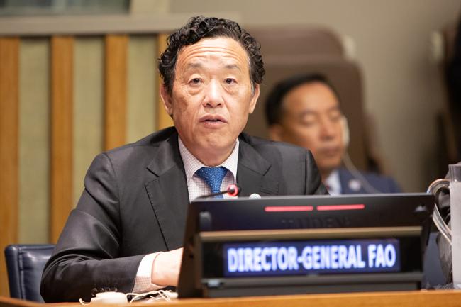 QU Dongyu is the Director-General of the Food and Agriculture Organization - UNFF19 - 9May2024