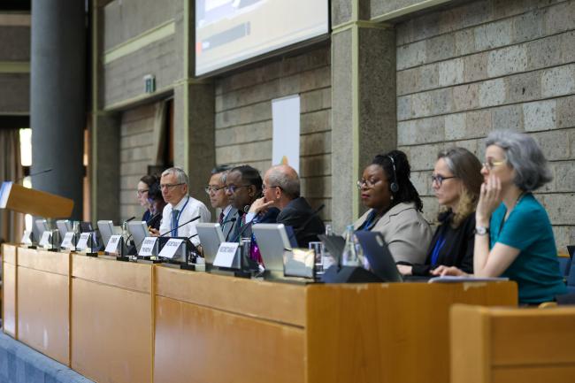 View of the dais during the morning plenary