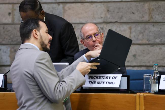 Patrick Luna, Brazil, and Neil Pratt, Meeting Secretary