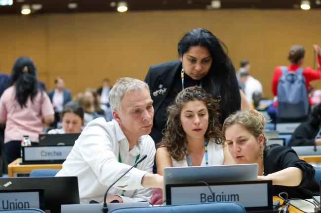 Delegates from the EU conferring