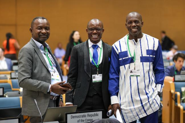 From L-R: Nicky Kingunia Ineet, Democratic Republic of the Congo; Daniel Mukubi Kikuni, Democratic Republic of the Congo; and Moumouni Ouedraogo, Burkina Faso