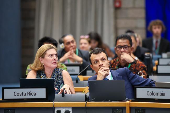 Delegates from Costa Rica and Colombia
