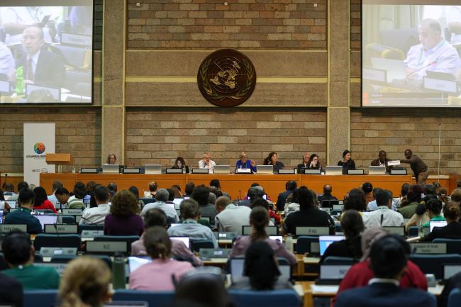 View of the dais during plenary