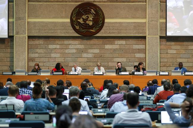 View of the dais during the afternoon plenary