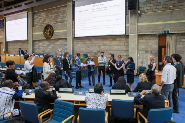 Delegates formed breakout groups during the event