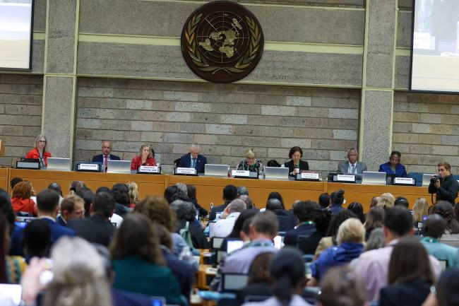 View of the dais during plenary